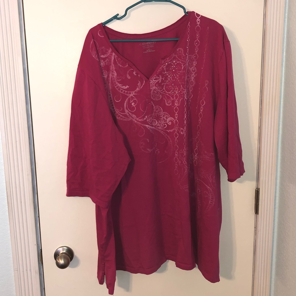 Catherine's Pink V Neck Pink Tee